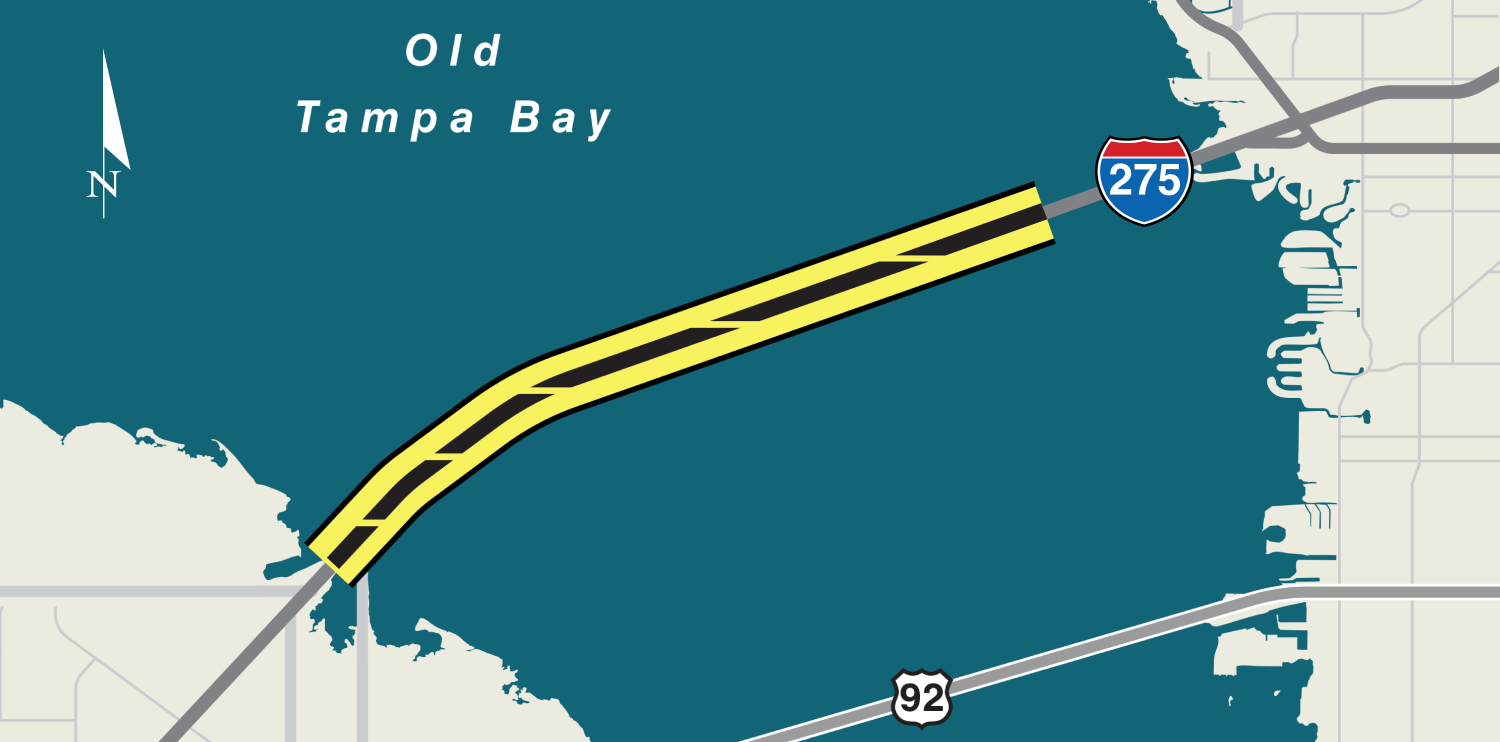 Howard Frankland Bridge Reconstruction map